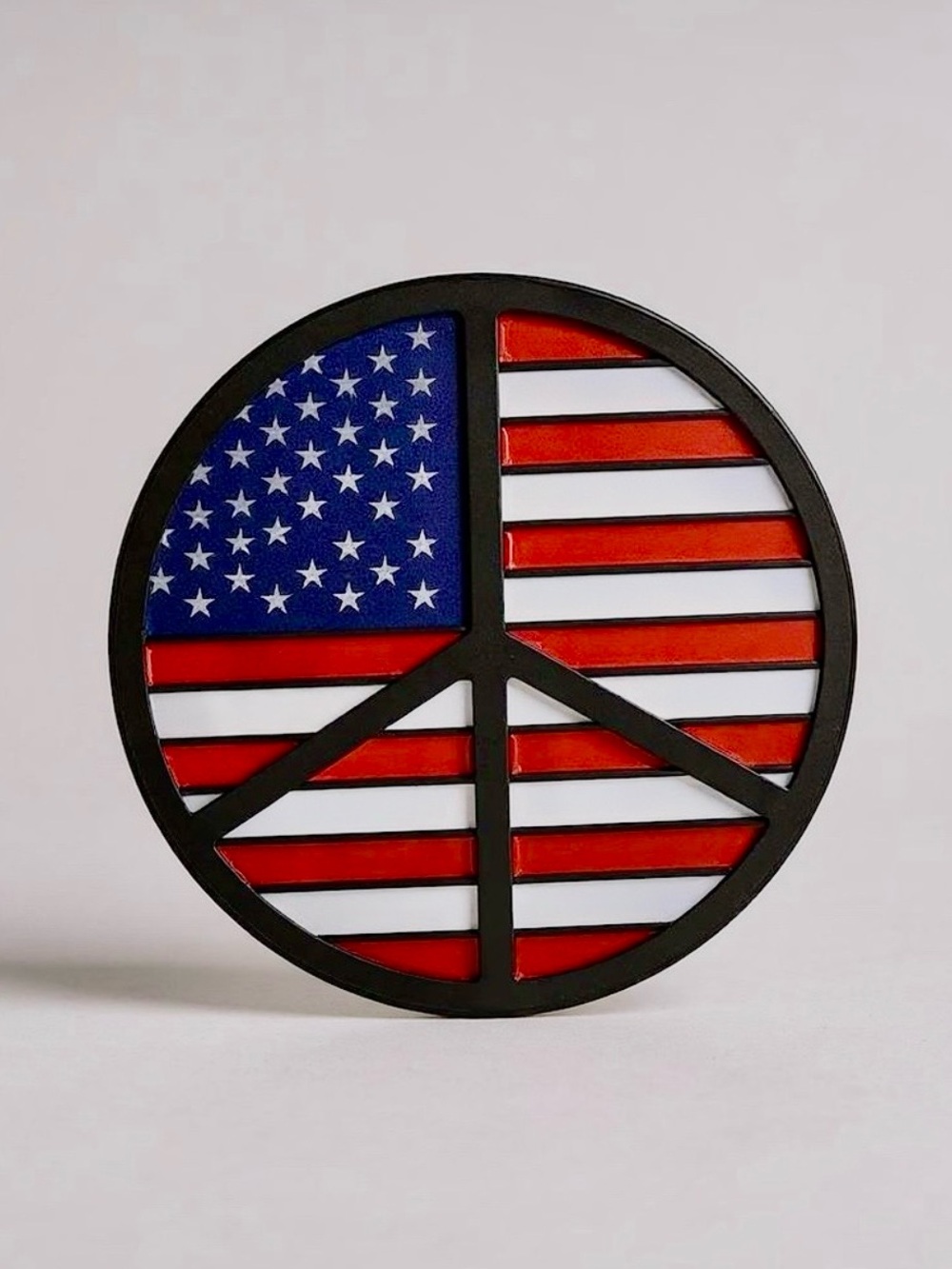 Woodstock USA Flag Peace Sign Enamel Pin Bethel Woods NWT Americana Brooch - Picture 4 of 16
